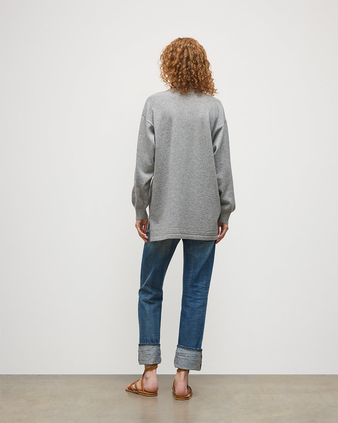 JOHNSTONS OF ELGIN WOMENS MUNRO SHIRT LIGHT GREY 100% CASHMERE KAP05765HA0308