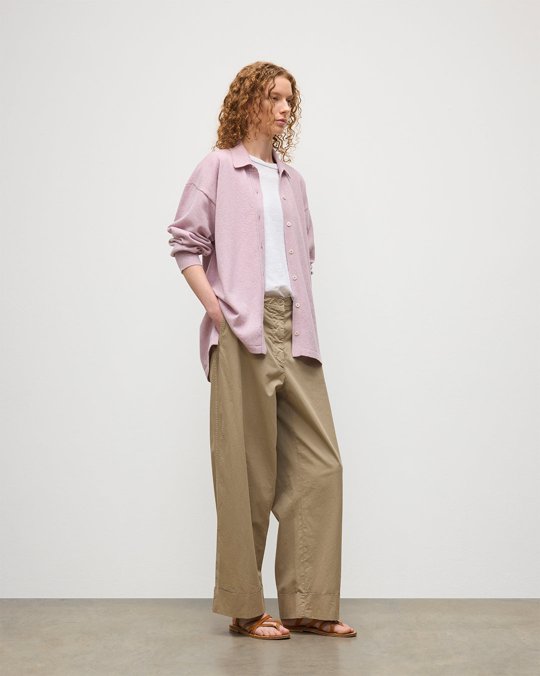 JOHNSTONS OF ELGIN WOMENS MUNRO SHIRT PINK 100% CASHMERE KAP05765HE0071