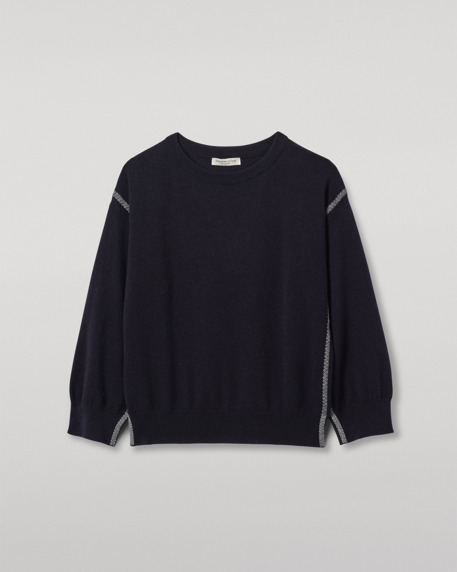 JOHNSTONS OF ELGIN WOMENS TILDA CREW SWEATER NAVY KAP05768Q25971