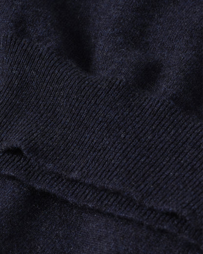 JOHNSTONS OF ELGIN WOMENS LUNAN CLASSIC CREW SWEATER NAVY KAP05784HD7350