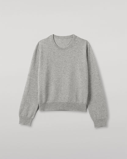 JOHNSTONS OF ELGIN WOMENS LUNAN CLASSIC CREW SWEATER GREY KAP05784HA0399