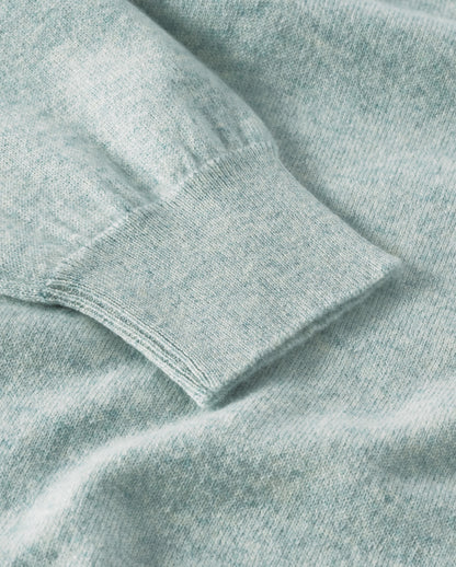 JOHNSTONS OF ELGIN WOMENS LUNAN CLASSIC VEE SWEATER LIGHT GREEN 100% CASHMERE KAP05807HC0047