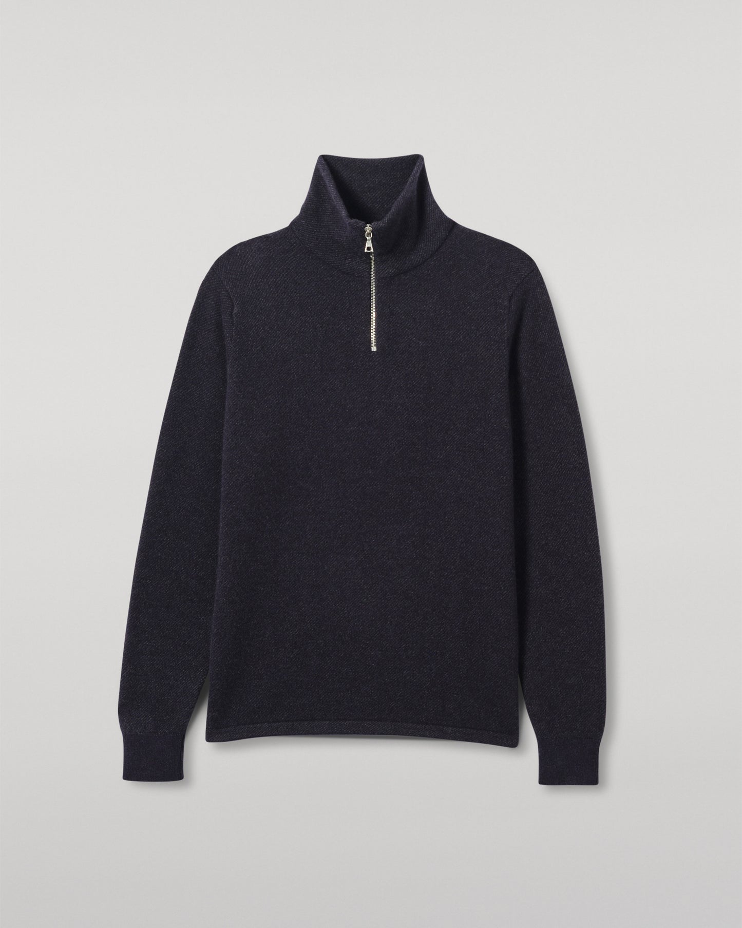 JOHNSTONS OF ELGIN MENS TWEEL HALF ZIP SWEATER NAVY & DARK GREY 100% CASHMERE KAP05832Q25934