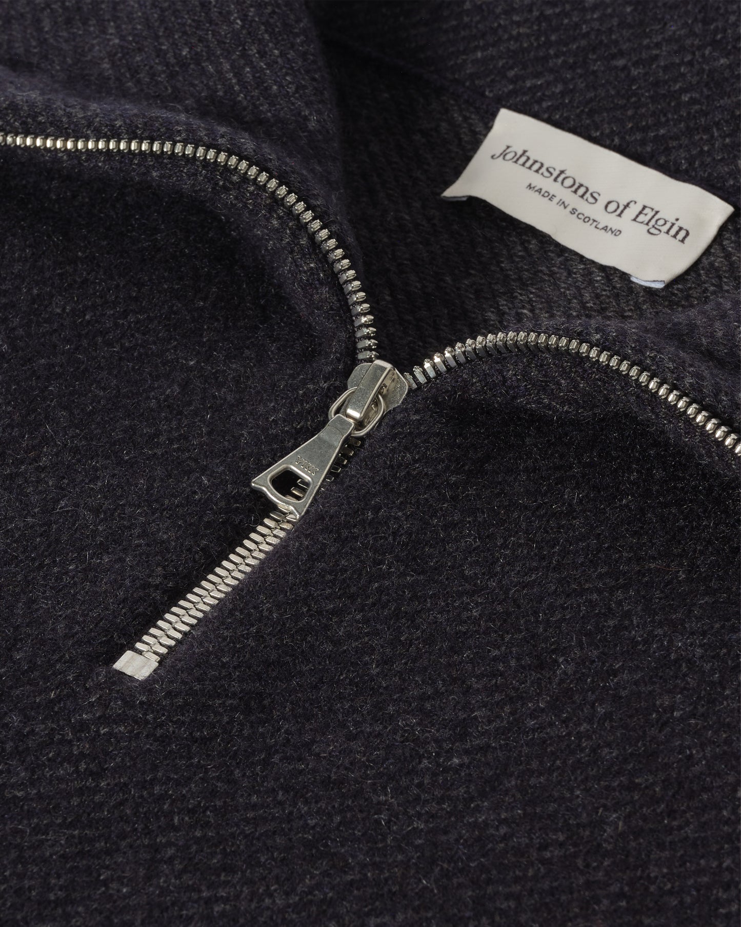JOHNSTONS OF ELGIN MENS TWEEL HALF ZIP SWEATER NAVY & DARK GREY 100% CASHMERE KAP05832Q25934