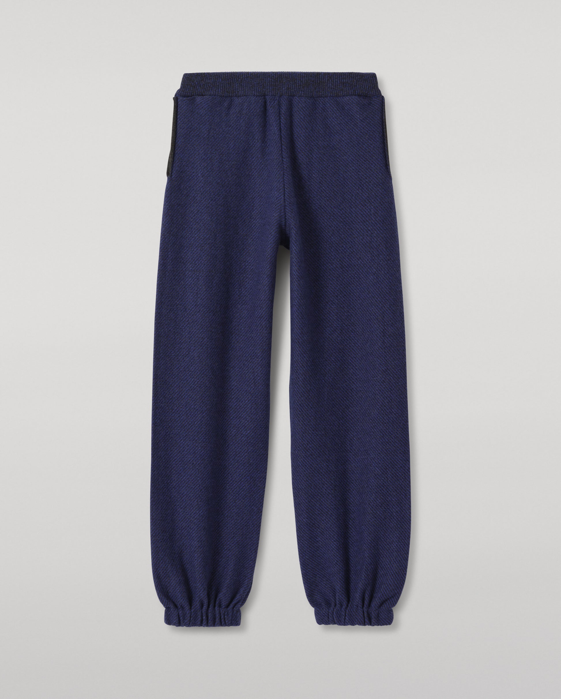 JOHNSTONS OF ELGIN REEL PANTS CASHMERE TWILL STITCH PANTS WITH SIDE POCKETS - 2 PLY GREY & BLUE 100% CASHMERE KAP05994Q26339