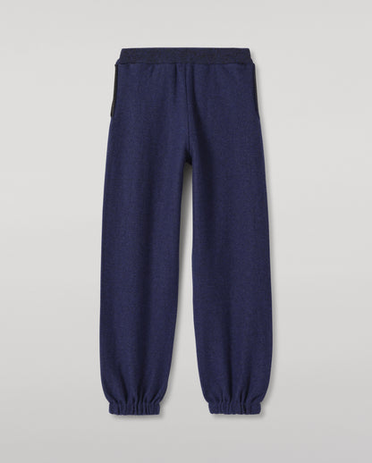 JOHNSTONS OF ELGIN REEL PANTS CASHMERE TWILL STITCH PANTS WITH SIDE POCKETS - 2 PLY GREY & BLUE 100% CASHMERE KAP05994Q26339
