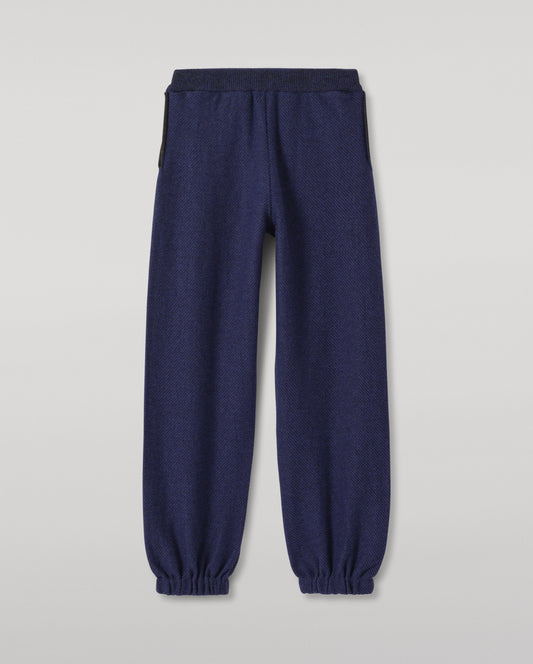 JOHNSTONS OF ELGIN REEL PANTS CASHMERE TWILL STITCH PANTS WITH SIDE POCKETS - 2 PLY GREY & BLUE 100% CASHMERE KAP05994Q26339