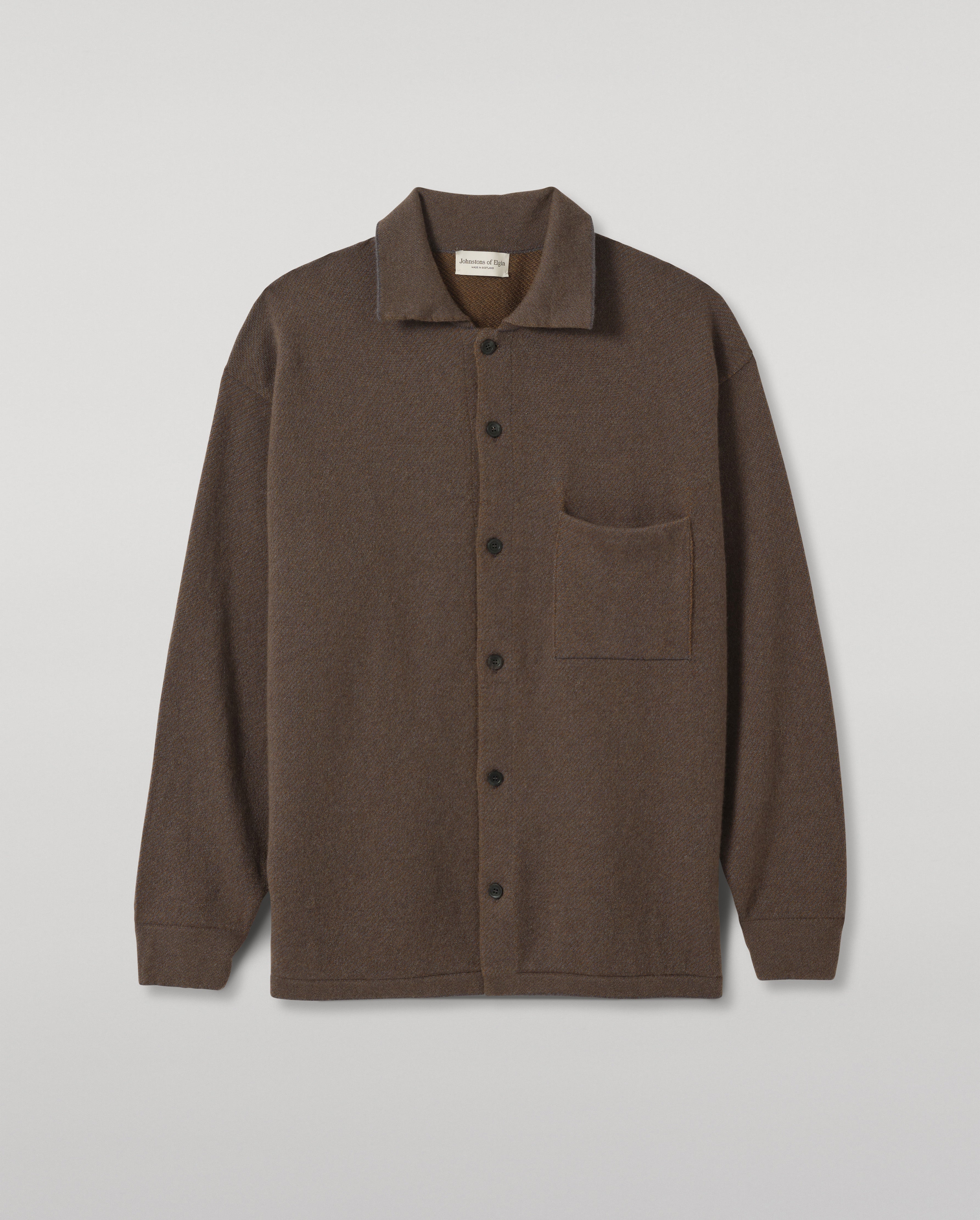 Tweel Grey and Green Cashmere Shirt | Made in Scotland – Johnstons