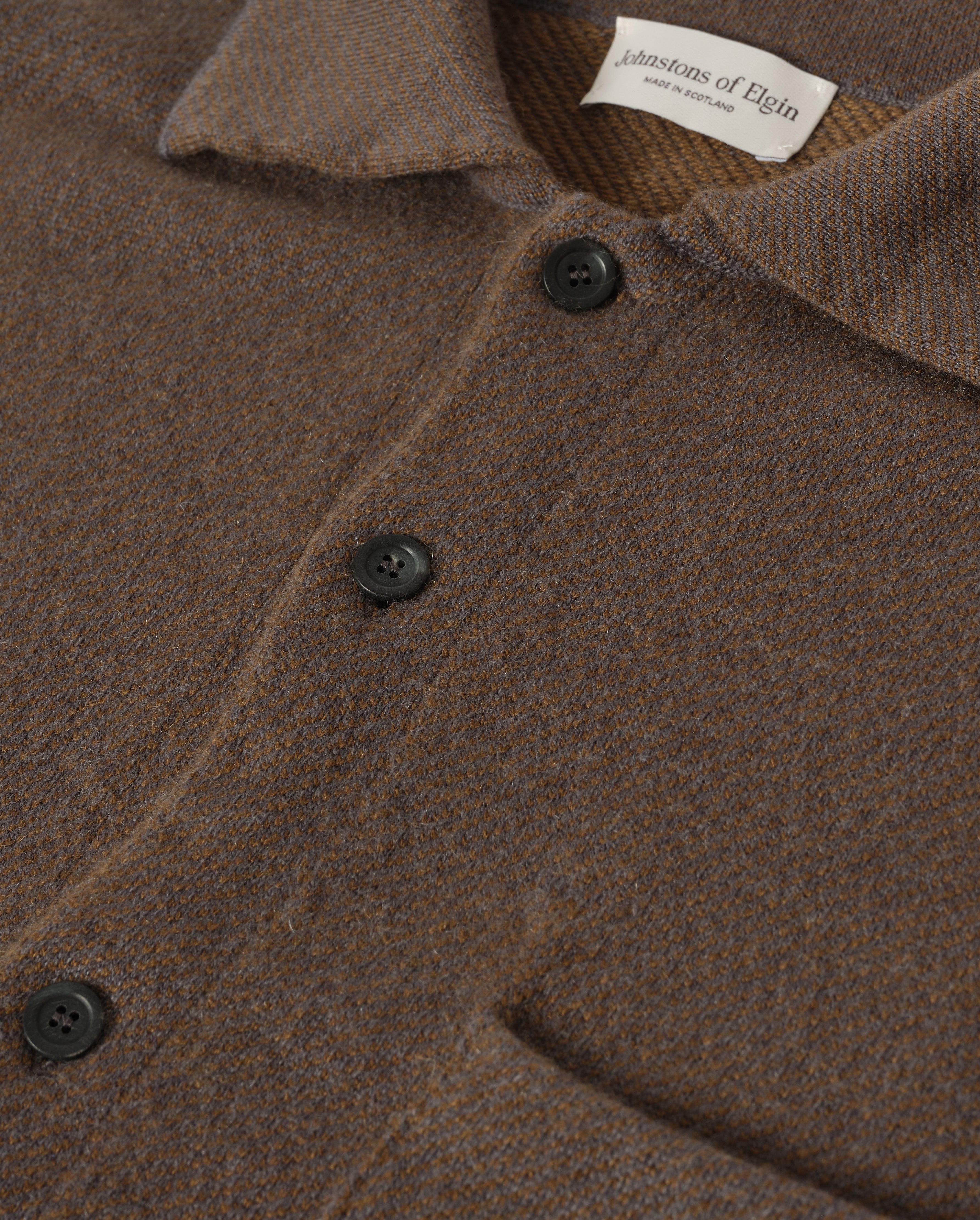 【intch.】Shalt CA Wool Cashmere Shirts Tweel Grey and Green Cashmere Shirt | Made in Scotland – Johnstons