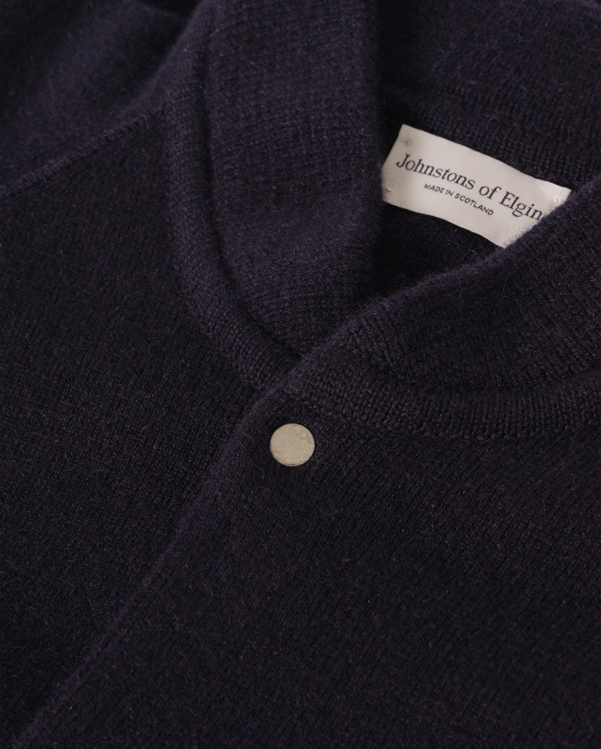 JOHNSTONS OF ELGIN KEPPIE BOMBER JACKET CASHMERE MILANO STITCH BOMBER JACKET - 2 PLY NAVY 100% CASHMERE KAP06008SD7666