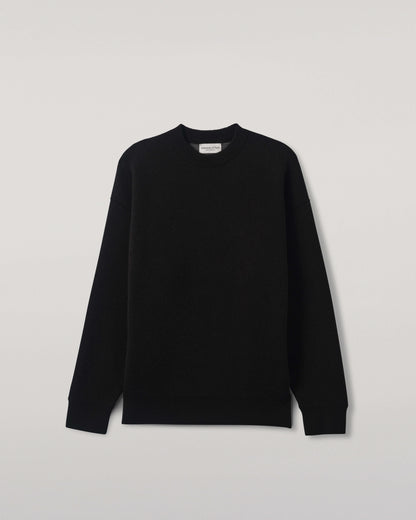 Johnstons of Elgin AW25 Men's Knitwear Iron & Black Double Faced Black Sweatshirt KBA01008Q25336