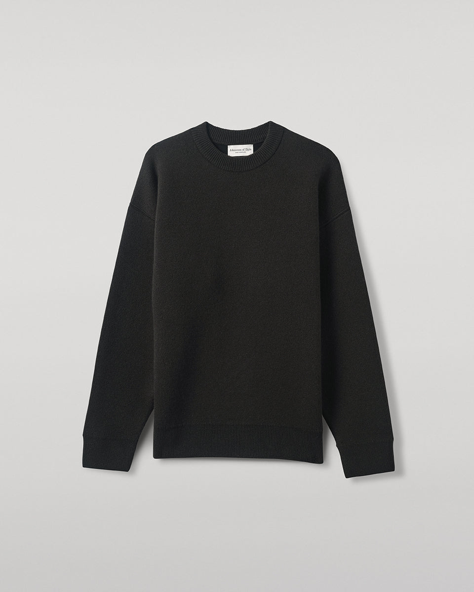 Johnstons of Elgin AW25 Men's Knitwear Black & Mid Grey Double Faced Grey Sweatshirt KBA01008Q25323