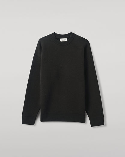 Johnstons of Elgin AW25 Men's Knitwear Black & Mid Grey Double Faced Grey Sweatshirt KBA01008Q25323