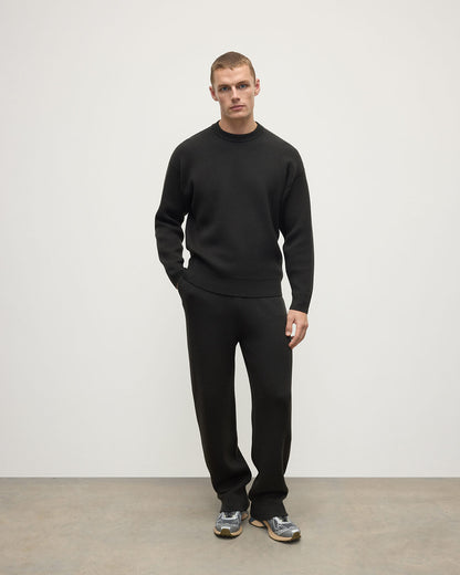 Johnstons of Elgin AW25 Men's Knitwear Black & Mid Grey Double Faced Grey Sweatshirt KBA01008Q25323