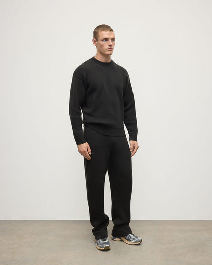 Johnstons of Elgin AW25 Men's Knitwear Black & Mid Grey Double Faced Grey Sweatshirt KBA01008Q25323