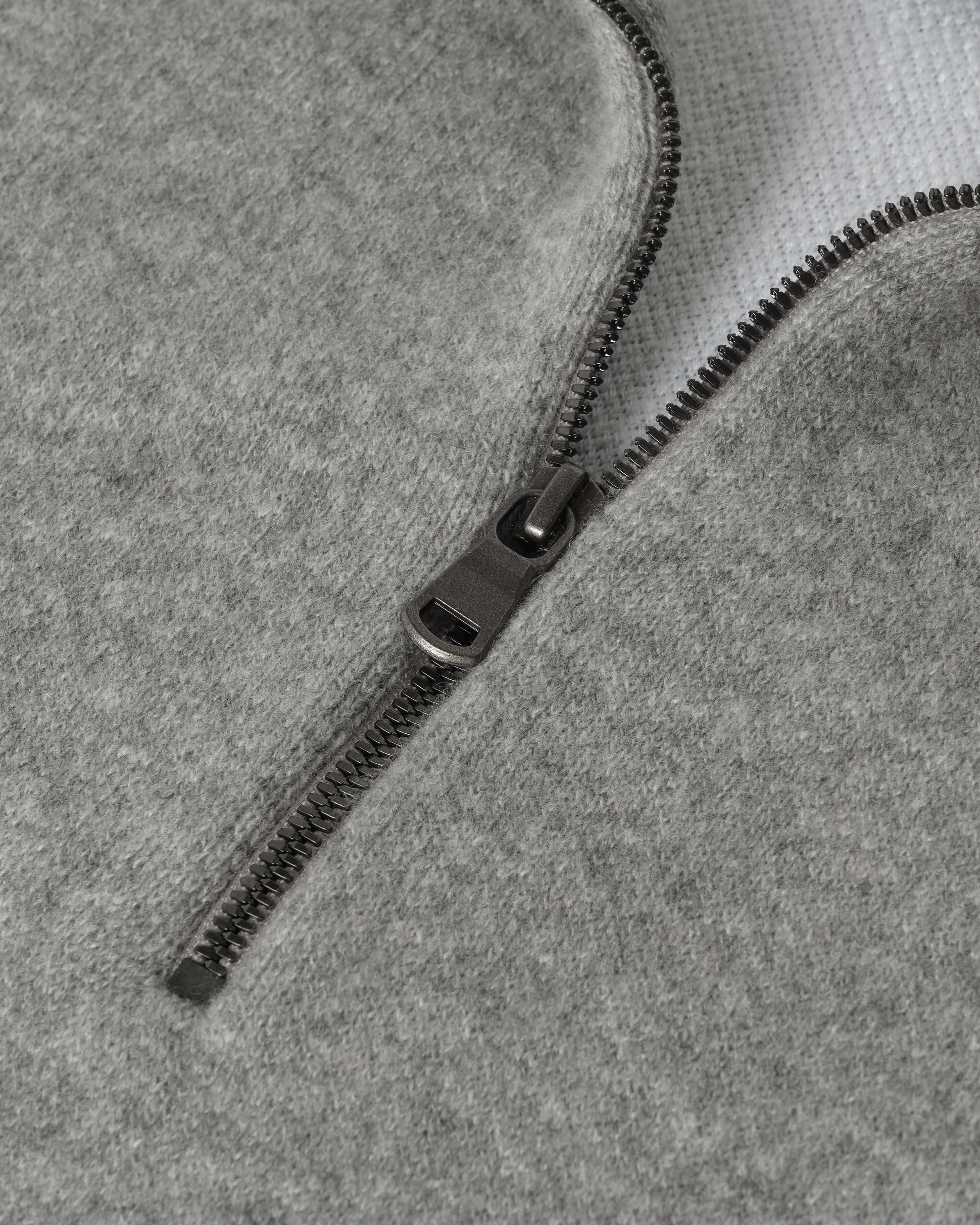 Light Grey & White Double Face Half Zip Jumper | Men's Knitwear