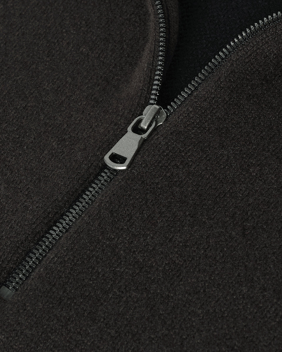 Johnstons of Elgin AW25 Men's Knitwear Black & Mid Grey Double Face Cashmere Grey Half Zip Jumper KBA01023Q25323