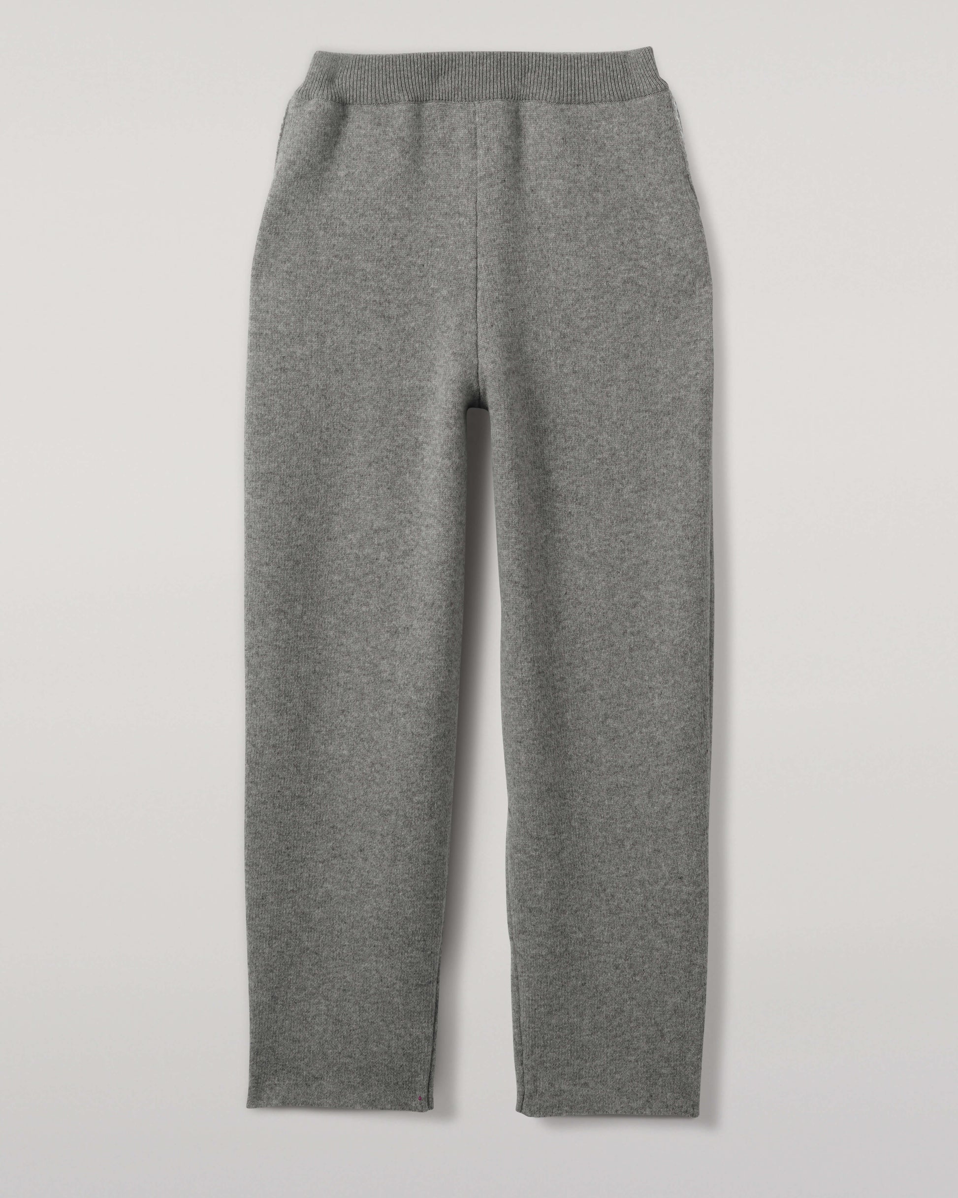 Johnstons of Elgin AW25 Men's Knitwear Light Grey & White Double Face Grey Tapered Joggers KBA01024Q25324