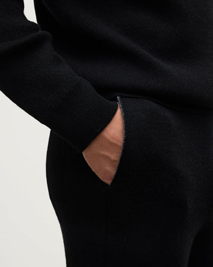 Johnstons of Elgin AW25 Men's Knitwear Iron & Black Double Face Tapered Joggers KBA01024Q25323