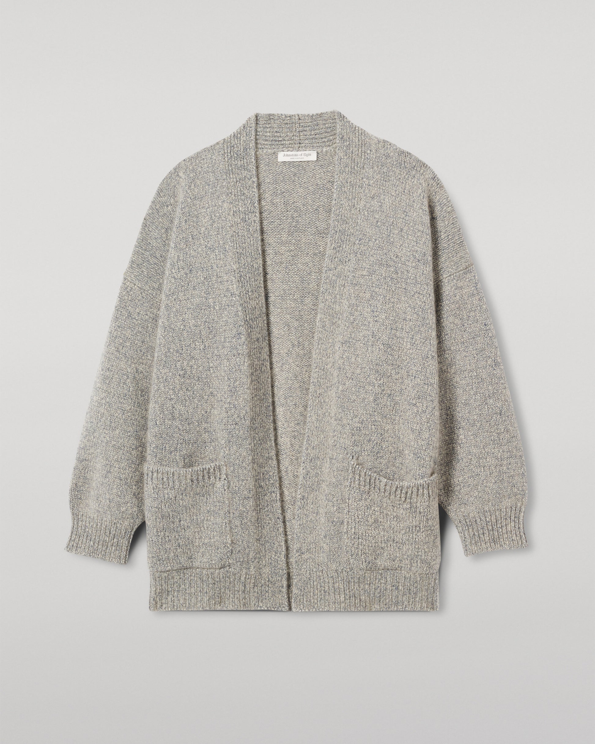 JOHNSTONS OF ELGIN WOMENS BAY SLOUCH CARDIGAN BLUE 78% CASHMERE 22% COTTON  KBB01069HD4499