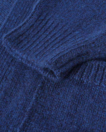 JOHNSTONS OF ELGIN BAY SLOUCH CARDIGAN MARBLED CASHMERE SLOUCH CARDIGAN WITH POCKETS DARK BLUE 78% CASHMERE, 22% COTTON KBB01069HD7361