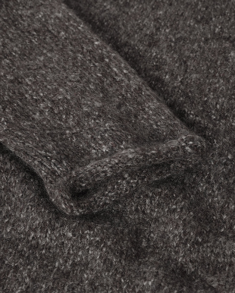 Johnstons of Elgin AW25 Men's Knitwear Charcoal Brushed Cashmere Silk Grey Jumper KBC01025HA7198