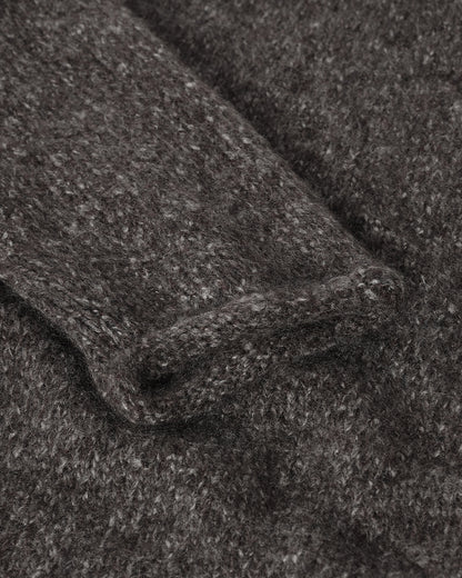 Johnstons of Elgin AW25 Men's Knitwear Charcoal Brushed Cashmere Silk Grey Jumper KBC01025HA7198
