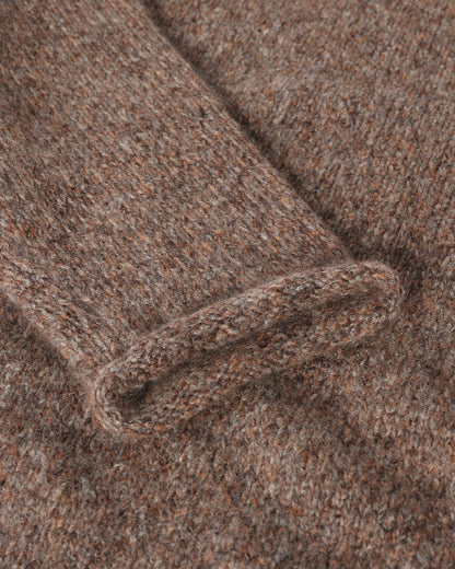 Johnstons of Elgin AW25 Men's Knitwear Molasses Mix Brushed Cashmere Silk Brown Jumper KBC01025HB4415