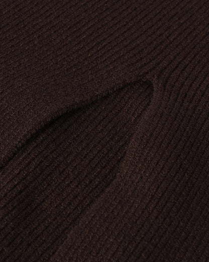 Johnstons of Elgin AW25 Women's Knitwear Molasses Cashmere Brown Midi Skirt Back KBC01032SB7290