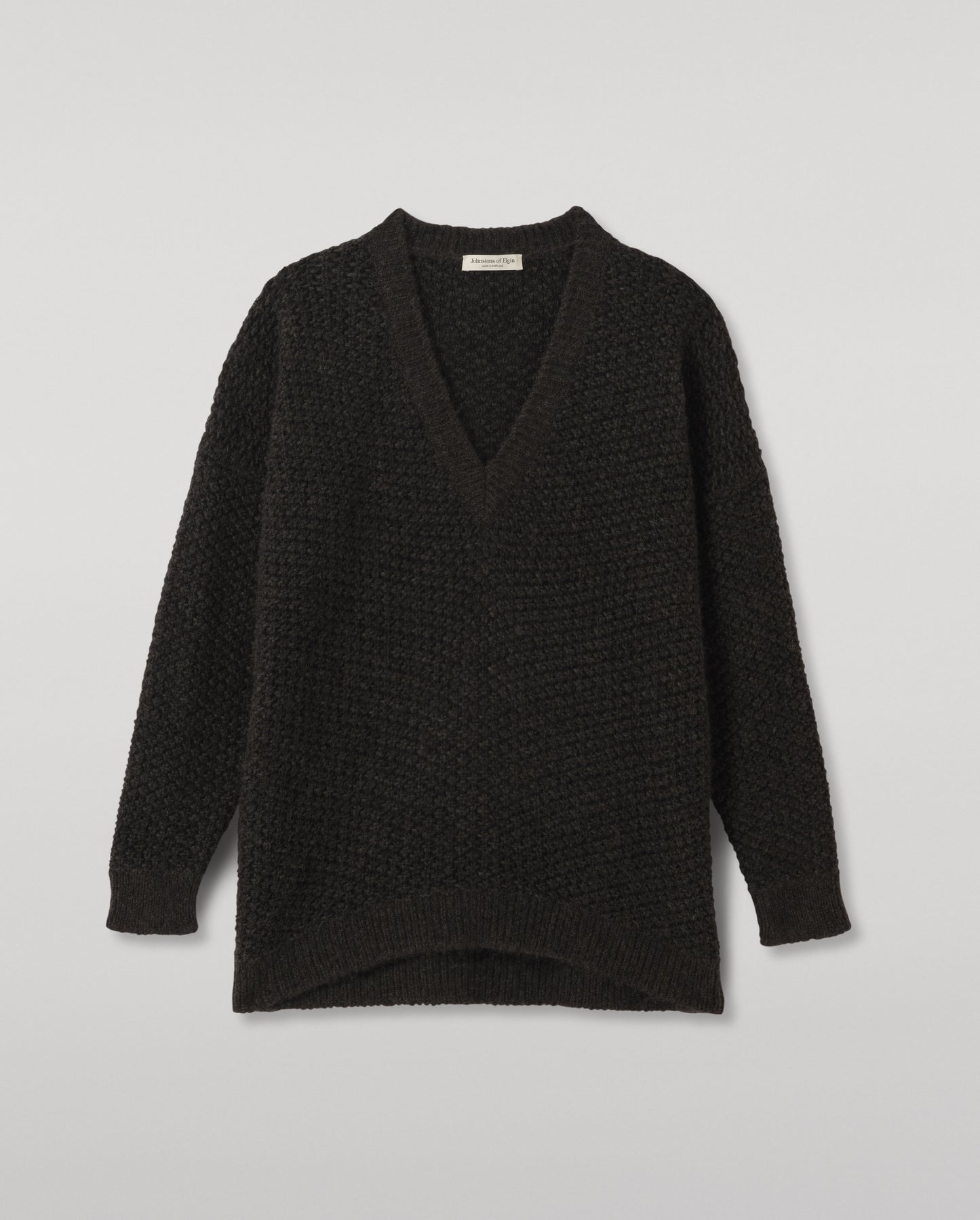 Eva Grey Brushed Cashmere-Silk-Wool Jumper