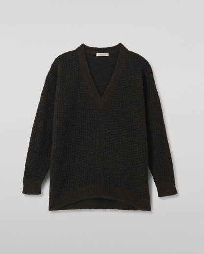 Eva Grey Brushed Cashmere-Silk-Wool Jumper