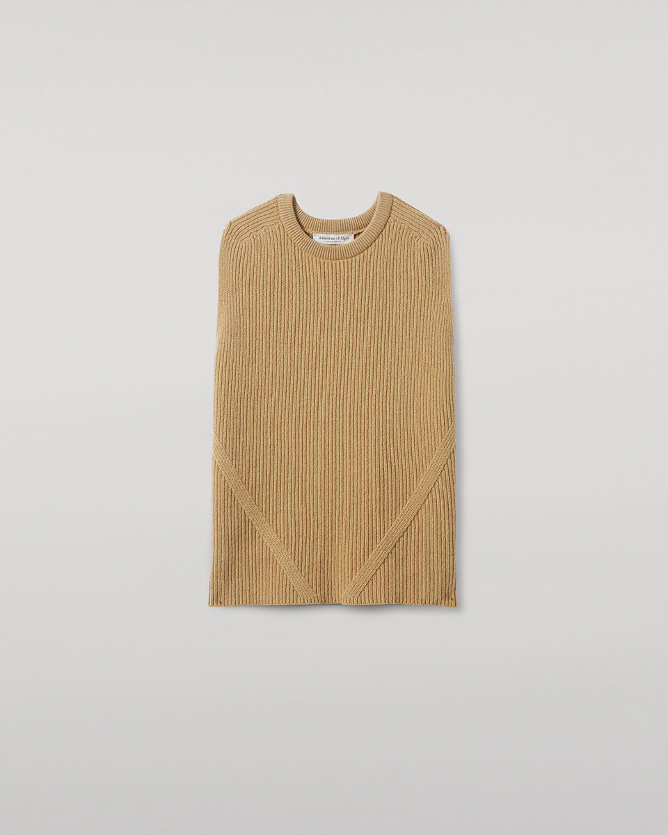 Johnstons of Elgin AW25 Women's Knitwear Camel Sleeveless Camel Cashmere Tank Top details KBI01037HB4404