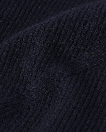 Johnstons of Elgin AW25 Women's Knitwear Dark Navy Sleeveless Navy Cashmere Tank Top close up KBI01037SD7666