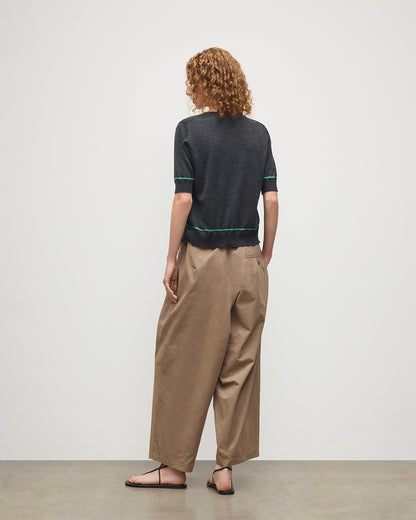 JOHNSTONS OF ELGIN WOMENS BRAE SHORT SLEEVE CREW CARDIGAN GREY 100% MERINO WOOL KBI01063Q25965