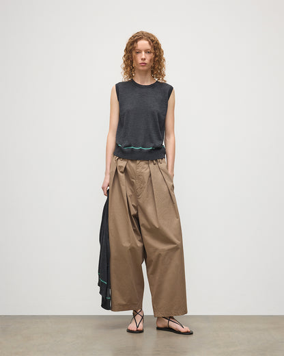 JOHNSTONS OF ELGIN WOMENS BRAE SLEEVELESS CREW GREY 100% MERINO WOOL KBI01064Q25965