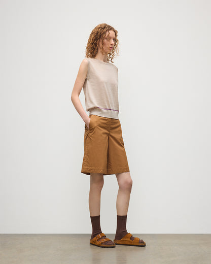 JOHNSTONS OF ELGIN WOMENS BRAE SLEEVELESS CREW NATURAL 100% MERINO WOOL KBI01064Q25967