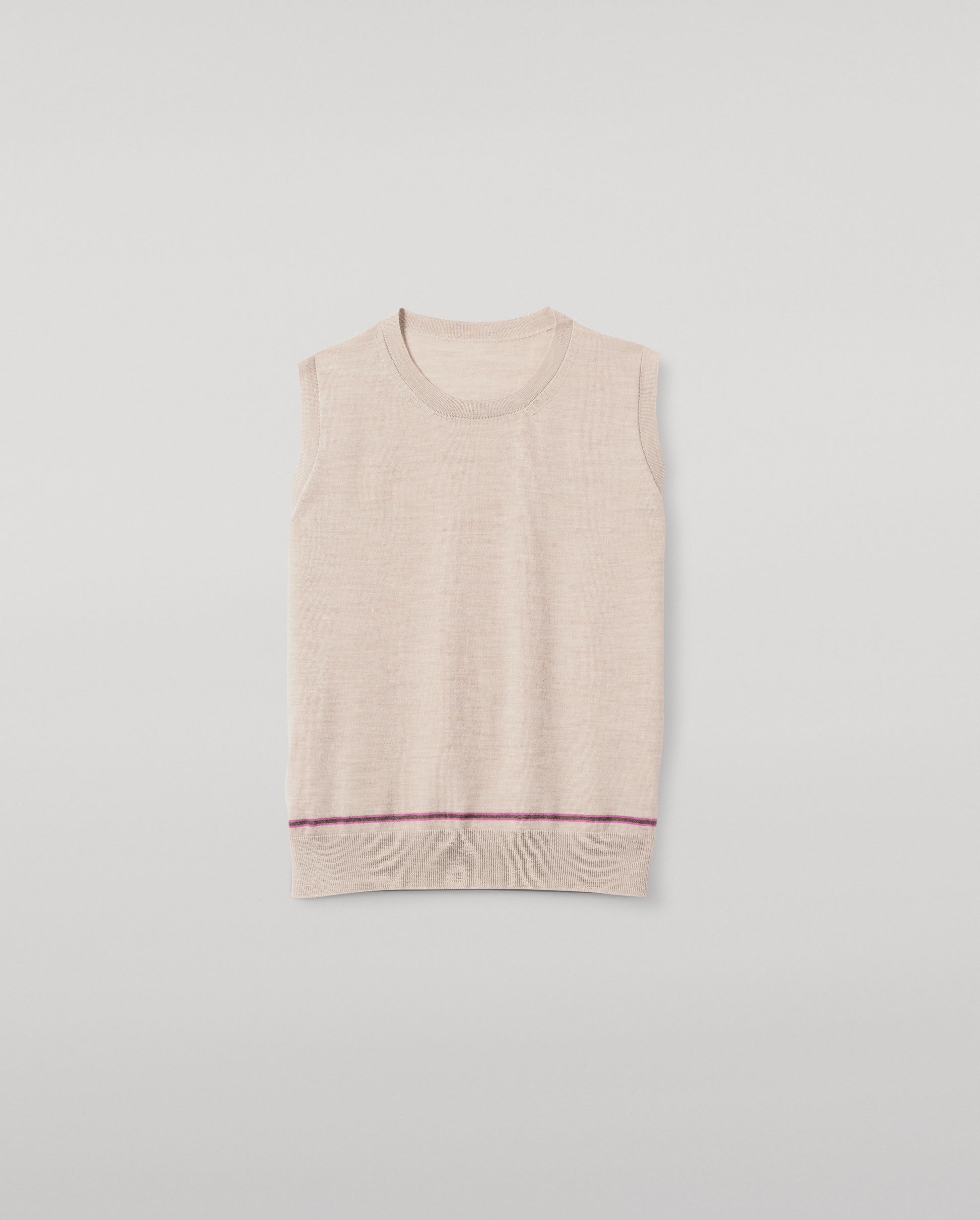 JOHNSTONS OF ELGIN WOMENS BRAE SLEEVELESS CREW NATURAL 100% MERINO WOOL KBI01064Q25967