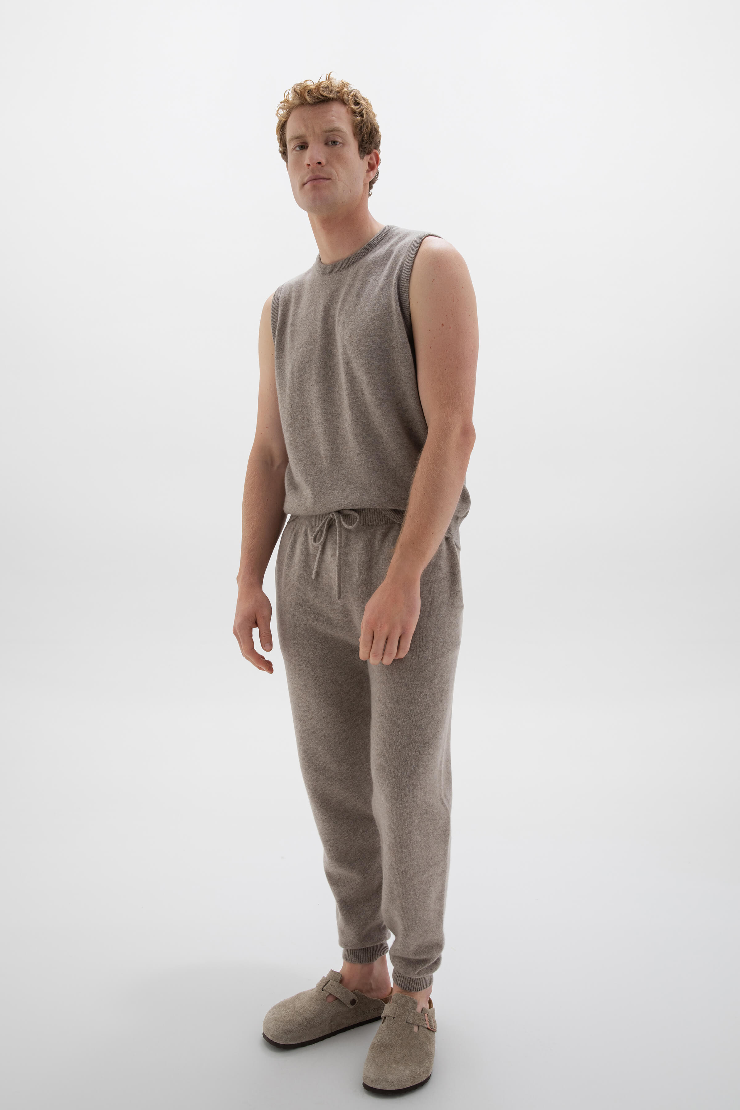 Men's Cashmere Pants Mid Grey Melange | N.Peal