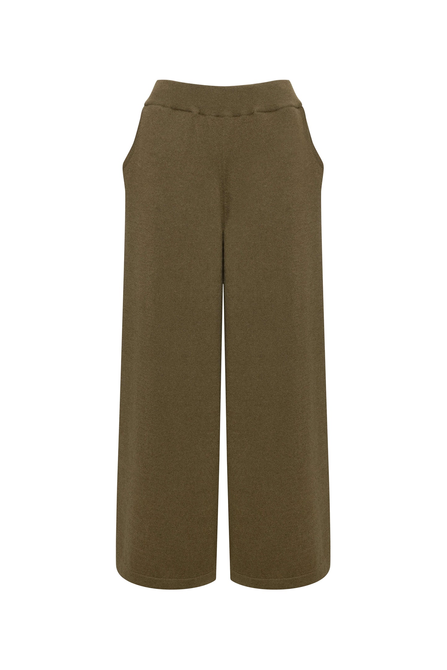 Johnstons of Elgin AW24 Women's Knitwear Olive Oversize Slouch Cashmere Trousers KBP00957SC4596