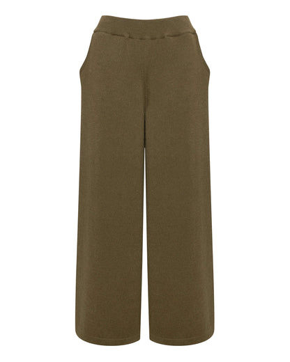 Johnstons of Elgin AW24 Women's Knitwear Olive Oversize Slouch Cashmere Trousers KBP00957SC4596