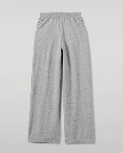 Johnstons of Elgin Women's Knitwear Light Grey Wide Leg Cashmere Trousers KBP00926HA0308
