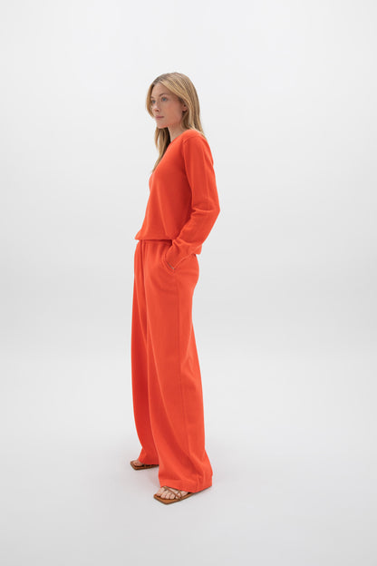Johnstons of Elgin SS24 Women's Knitwear Coral Wide Leg Cashmere Culottes KBP00926SG4262