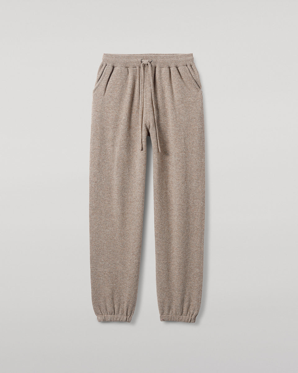 JOHNSTONS OF ELGIN MENS KIRK SWEATPANTS LIGHT BROWN 97% CASHMERE 3% POLYESTER KBP00948HB4334