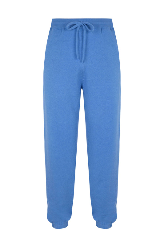 Johnstons of Elgin SS24 Men's Knitwear Skye Blue Performance Cashmere Cuffed Joggers KBP00948SD4950