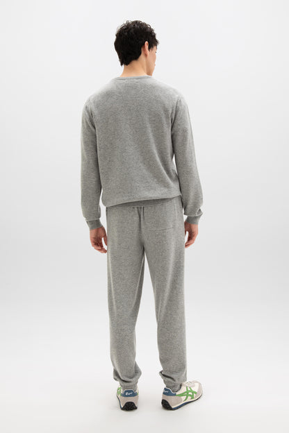 Johnstons of Elgin AW24 Men's Knitwear Light Grey Tapered Cashmere Joggers KBP00948HA0200