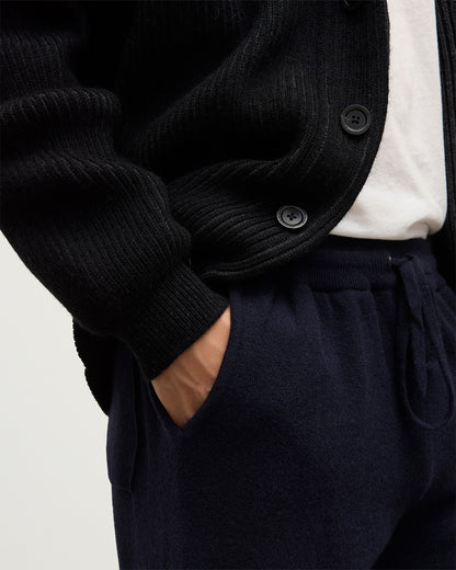 Johnstons of Elgin AW25 Men's Knitwear Dark Navy Tapered Cashmere Navy Joggers KBP00948SD7666