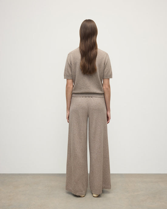 Brown cashmere low-waisted trousers main image 1