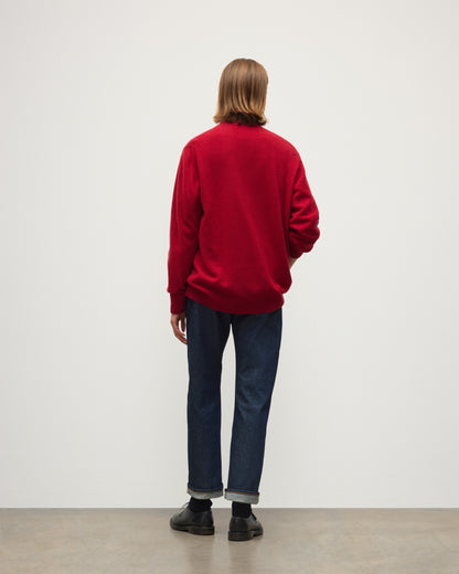 JOHNSTONS OF ELGIN BOYCE VEE CARDIGAN BRUSHED CASHMERE SILK VEE NECK CARDIGAN RED 74% CASHMERE, 26% SILK KBP01098HE4389