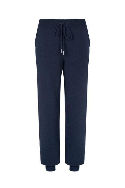 Johnstons of Elgin Womens Knitwear Mazarine Blue Cashmere Joggers KBP04792SD7351