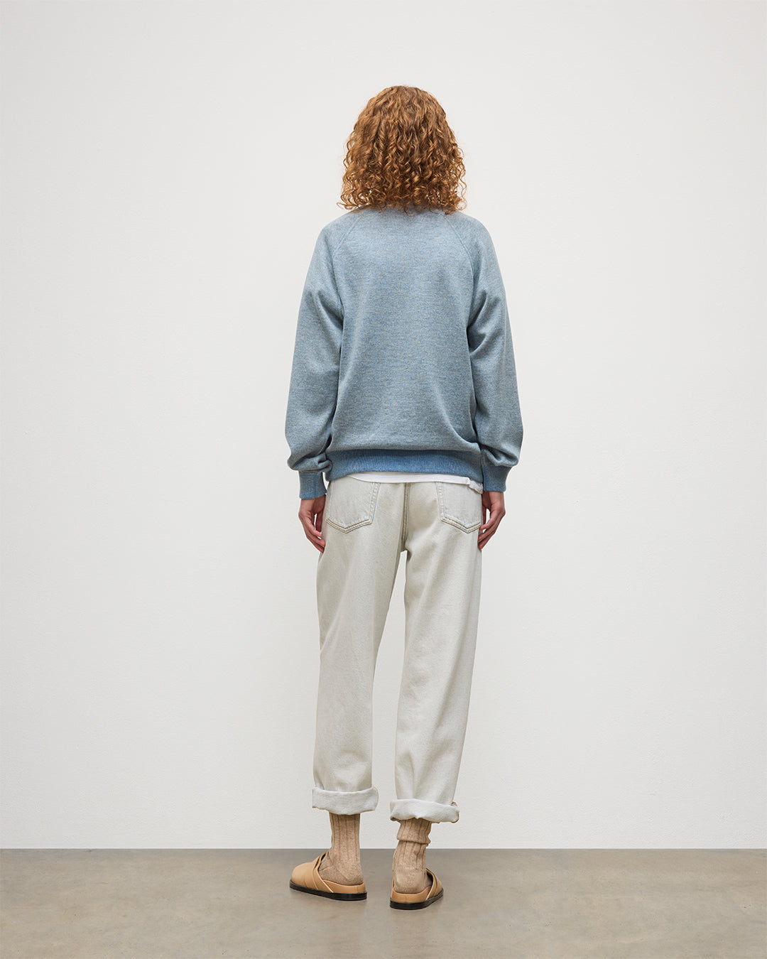 JOHNSTONS OF ELGIN BEACH SWEATSHIRT BLUE 100% CASHMERE UBU01065Q25952